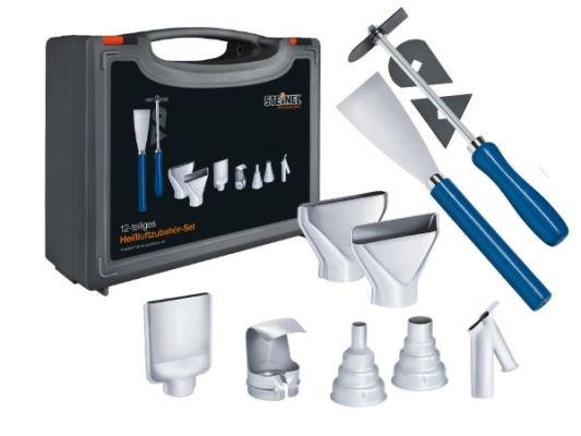Ensemble d'accessoires à air chaud Steinel 12 pièces dans la valise 075569